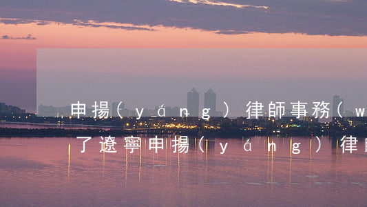 申揚(yáng)律師事務(wù)所怎么了(遼寧申揚(yáng)律師事務(wù)所)