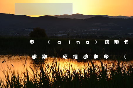 申請(qǐng)信用卡申請(qǐng)逾期-征信逾期申請(qǐng)信用卡