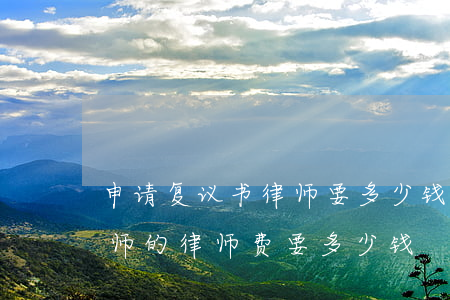 申请复议书律师要多少钱(一般民事纠纷请律师的律师费要多少钱)