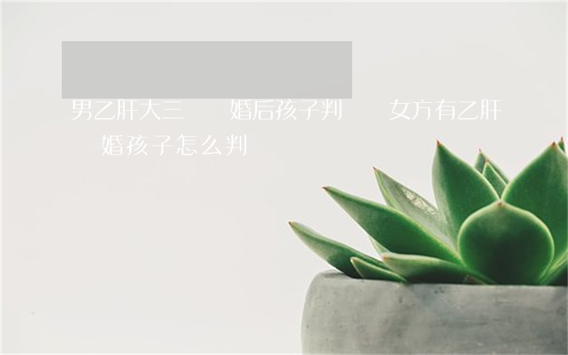 男乙肝大三陽離婚后孩子判給誰(女方有乙肝離婚孩子怎么判)