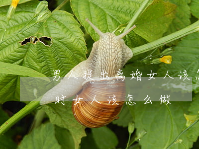 男人提出离婚女人该怎么做(当男人提出离婚时女人该怎么做)