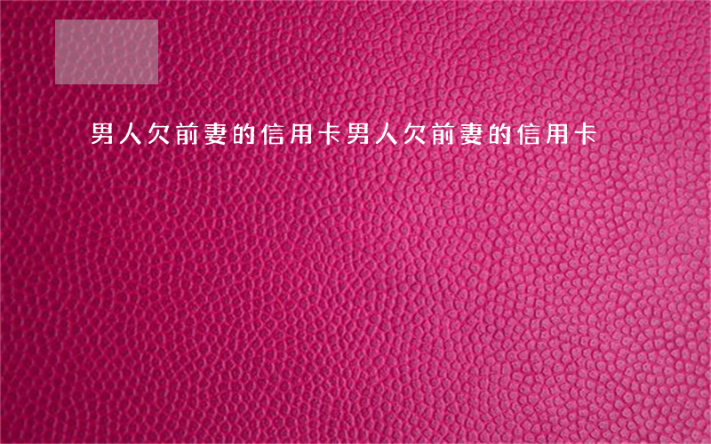 男人欠前妻的信用卡(男人欠前妻的信用卡)