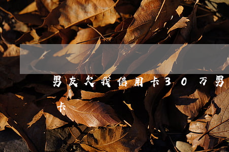 男友欠我信用卡30万(男朋友欠了几万信用卡)