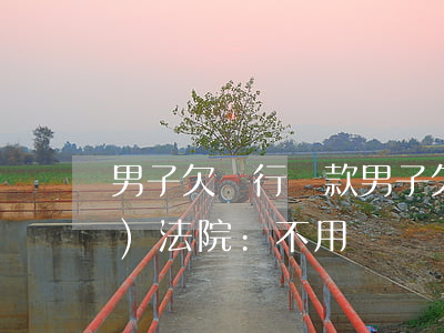 男子欠銀行貸款(男子欠銀行71萬(wàn) 法院:不用還)