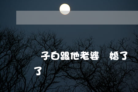 畫子白跟他老婆離婚了嗎(白子畫最后怎么樣了)