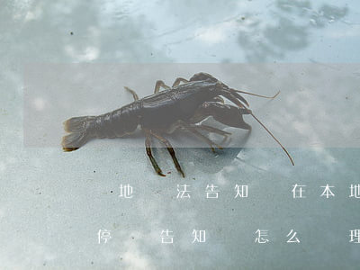 異地違法告知單在本地可以處理嗎(異地違法停車告知單怎么處理方法)
