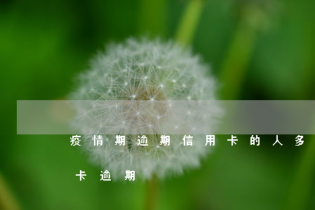 疫情期逾期信用卡的人多嗎(疫情很多人信用卡逾期)