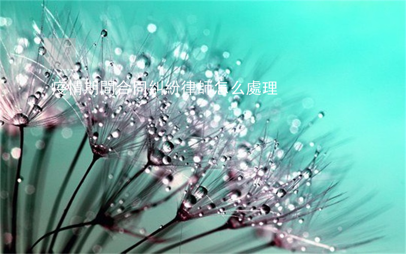 疫情期間合同糾紛律師怎么處理