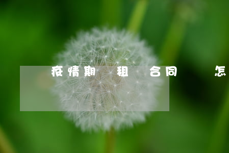 疫情期間租賃合同糾紛怎么辦