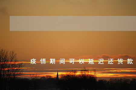 疫情期间可以延迟还贷款吗