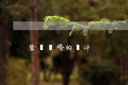 登記離婚的條件