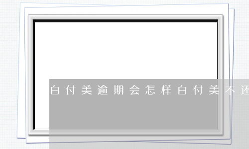白付美逾期会怎样(白付美不还款可以吗)