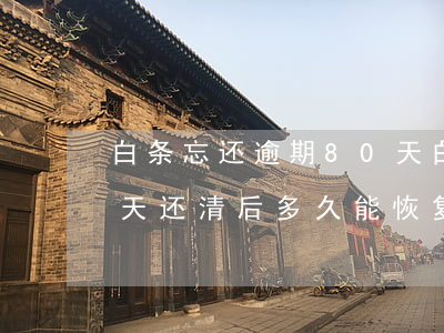白条忘还逾期80天(白条逾期一百多天了多天,还清后多久能恢复)