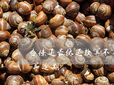 白条还最低还款算不算逾期（白条还了最低还算逾期）