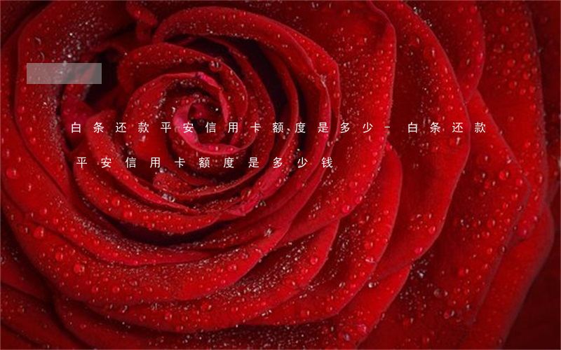 白条还款平安信用卡额度是多少-白条还款平安信用卡额度是多少钱