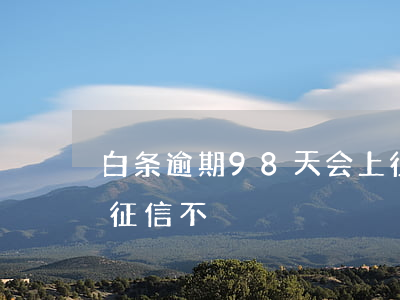 白条逾期98天会上征信吗(白条逾期几天上征信不)
