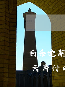 白条逾期一天没法最低还款额-白条逾期一天为什么就不能最低还款了