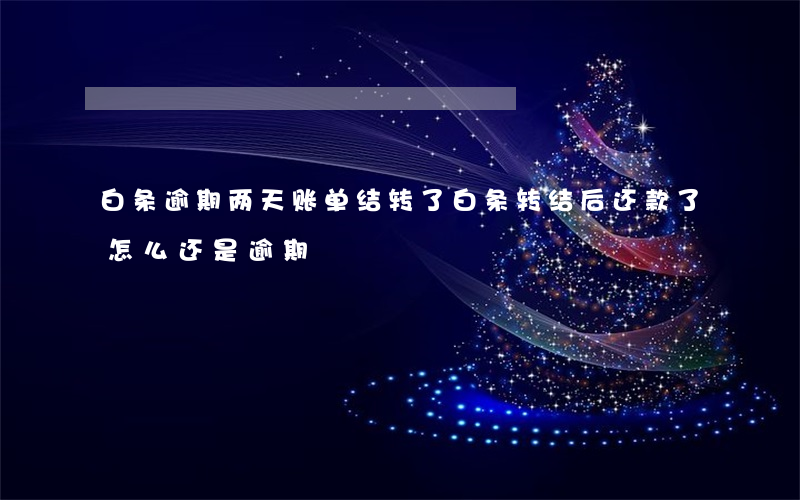 白条逾期两天账单结转了(白条转结后还款了怎么还是逾期)