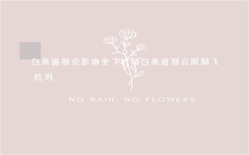 白条逾期会影响坐飞机吗(白条逾期会限制飞机吗?)