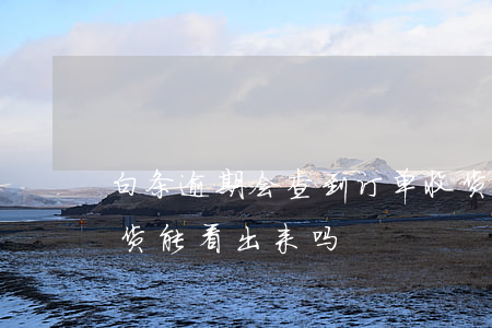 白条逾期会查到订单收货人吗(白条支付收到货能看出来吗)