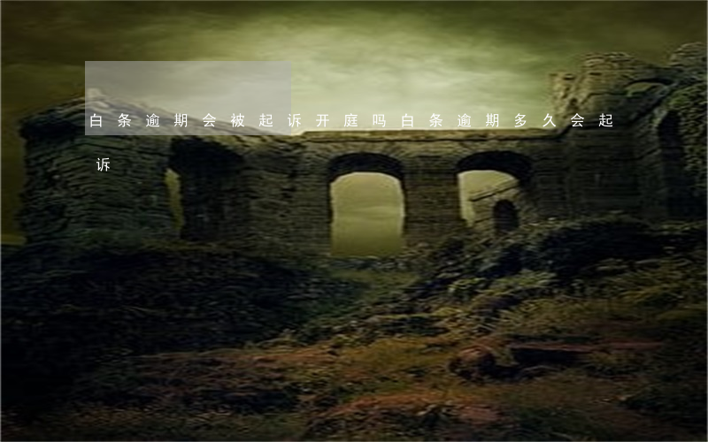 白条逾期会被起诉开庭吗 白条逾期多久会起诉
