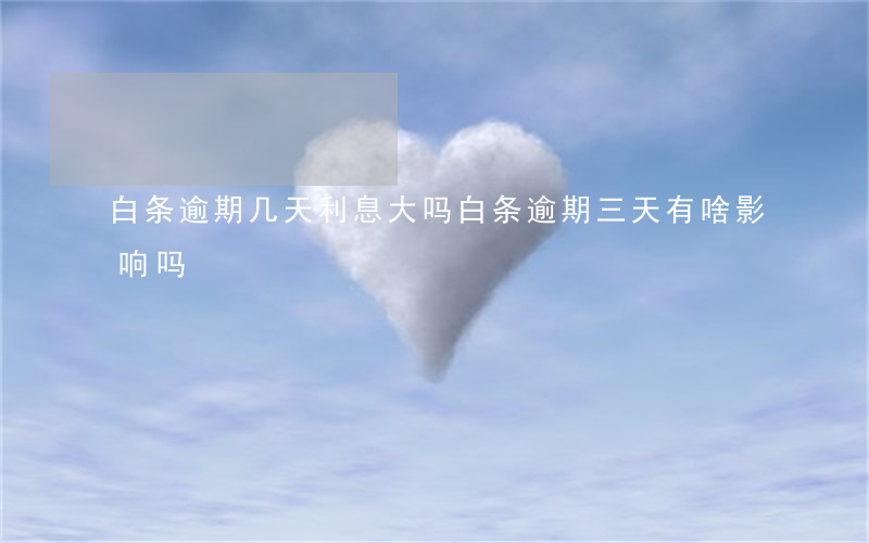白条逾期几天利息大吗 白条逾期三天有啥影响吗