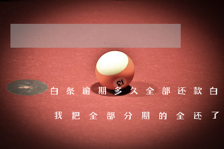 白条逾期多久全部还款(白条逾期两个月后要我把全部分期的全还了)