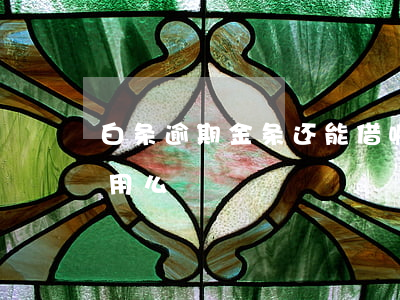 白条逾期金条还能借嘛(金条逾期白条还可以用么)