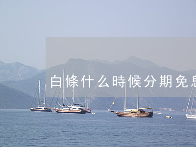 白條什么時候分期免息