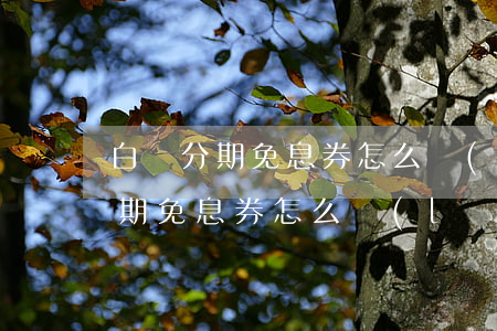 白條分期免息券怎么領(lǐng)(白條分期免息券怎么領(lǐng)的)