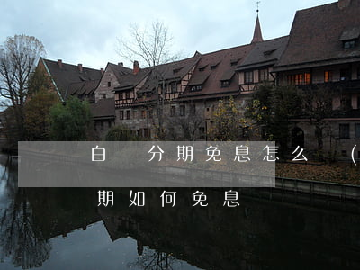 白條分期免息怎么設(shè)置-白條分期如何免息