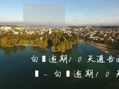 白條逾期10天通告函會(huì)寄上門嗎-白條逾期10天通告函會(huì)寄上門嗎