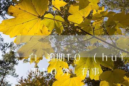 白條逾期10會(huì)怎么樣-白條逾期10分鐘有事嗎