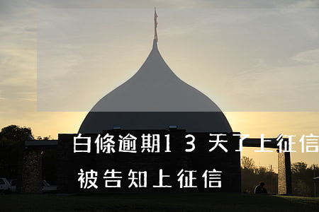 白條逾期13天了上征信嗎(白條逾期30天被告知上征信)