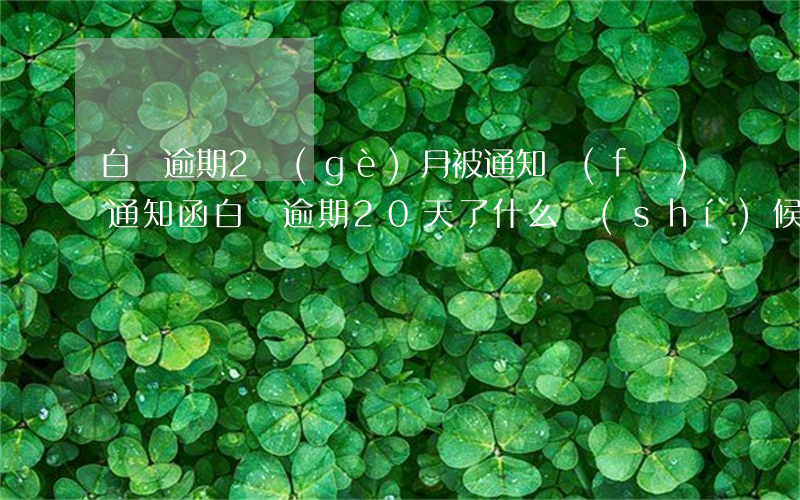 白條逾期2個(gè)月被通知發(fā)通知函 白條逾期20天了什么時(shí)候寄信函