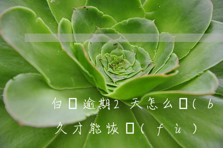 白條逾期2天怎么補(bǔ)救(白條逾期多久才能恢復(fù))