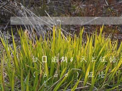 白條逾期4天上征信了（白條逾期三天不上報(bào)征信）