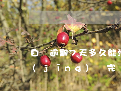 白條逾期7天多久能消除(白條逾期7天已經(jīng)還完還是不能用)