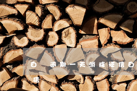 白條逾期一天消除征信(白條逾期一天消除征信)
