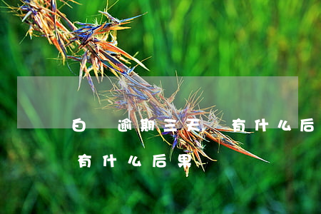 白條逾期三天還有什么后果(白條逾期三天還有什么后果)
