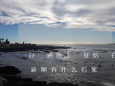 白條逾期上報征信嗎(白條逾期上征信嗎?白條逾期有什么后果)
