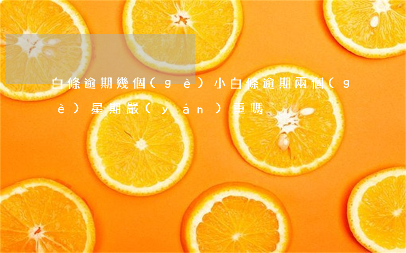 白條逾期幾個(gè)小(白條逾期兩個(gè)星期嚴(yán)重嗎)