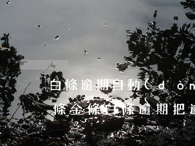白條逾期自動(dòng)開(kāi)金條(金條白條逾期把逾期還了后面可以按期還嗎)