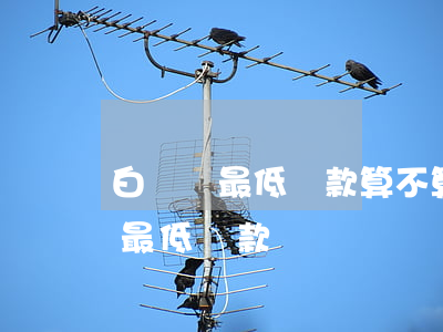 白條還最低還款算不算逾期(白條逾期后無法最低還款)