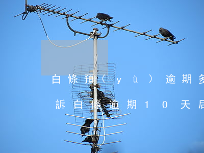 白條預(yù)逾期多久會(huì)被起訴 白條逾期10天后果