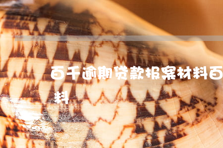 百千逾期贷款报案材料(百千逾期贷款报案材料)