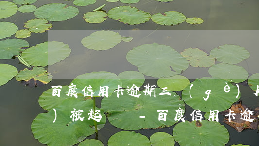 百度信用卡逾期三個(gè)月會(huì)被起訴嗎-百度信用卡逾期三個(gè)月會(huì)被起訴嗎知乎