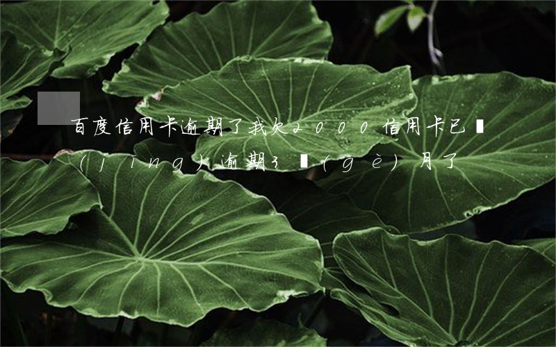 百度信用卡逾期了(我欠2000信用卡,已經(jīng)逾期3個(gè)月了)