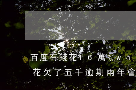 百度有錢花16萬(wàn)逾期(百度有錢花欠了五千逾期兩年會(huì)怎么樣)