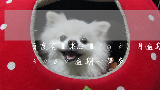 百度有錢花三個(gè)月逾期 百度有錢花3000逾期一年多